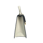 Gucci Sylvie Medium Leather Top Handle Bag in White