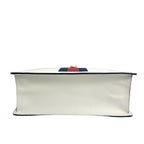 Gucci Sylvie Medium Leather Top Handle Bag in White