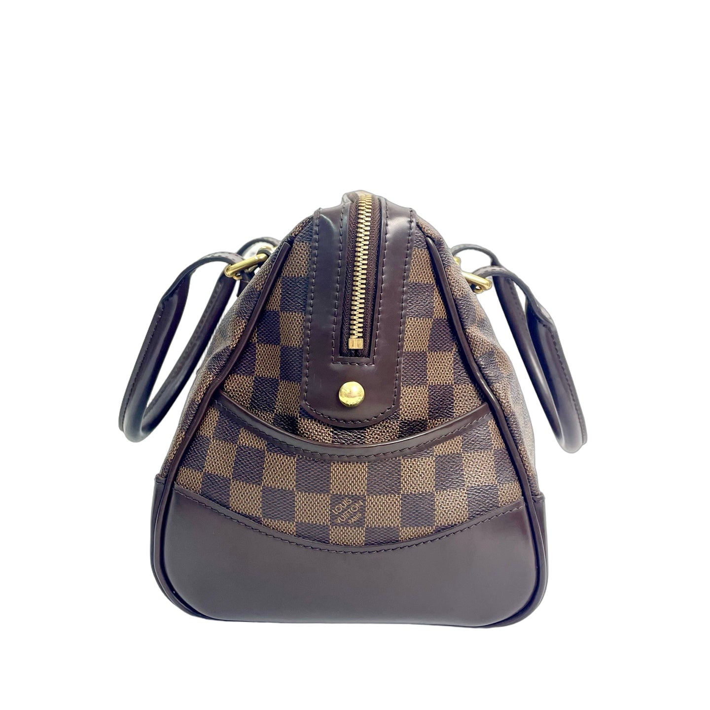 Louis Vuitton Berkeley Damier Ebene Canvas Bag with Gold-Tone Plate