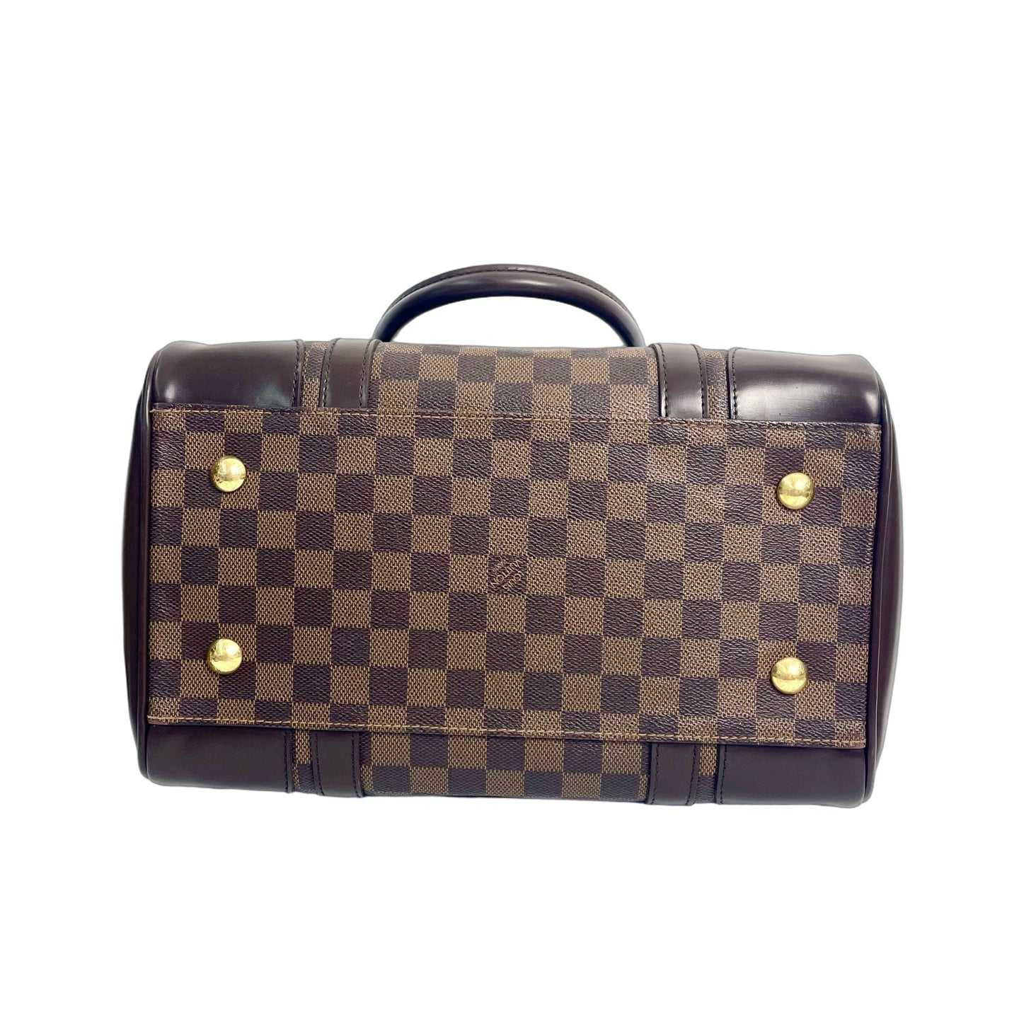 Louis Vuitton Berkeley Damier Ebene Canvas Bag with Gold-Tone Plate