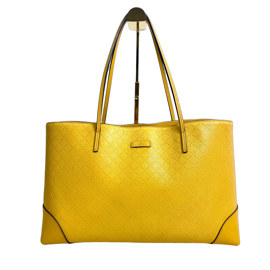 Gucci Bright Diamante Leather Tote Bag - Sunflower Yellow