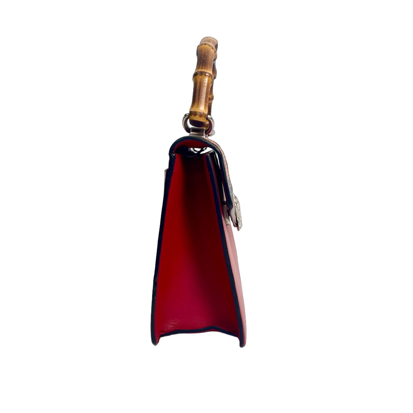 Gucci Lilith Bamboo Top Handle Bag in Hibiscus Red