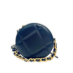 Chanel 19 Round Clutch with Chain in Lambskin & Gold-Tone Metal
