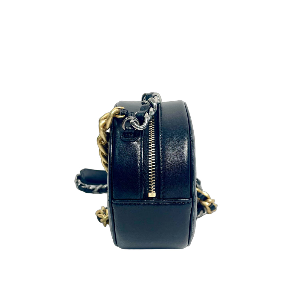 Chanel 19 Round Clutch with Chain in Lambskin & Gold-Tone Metal