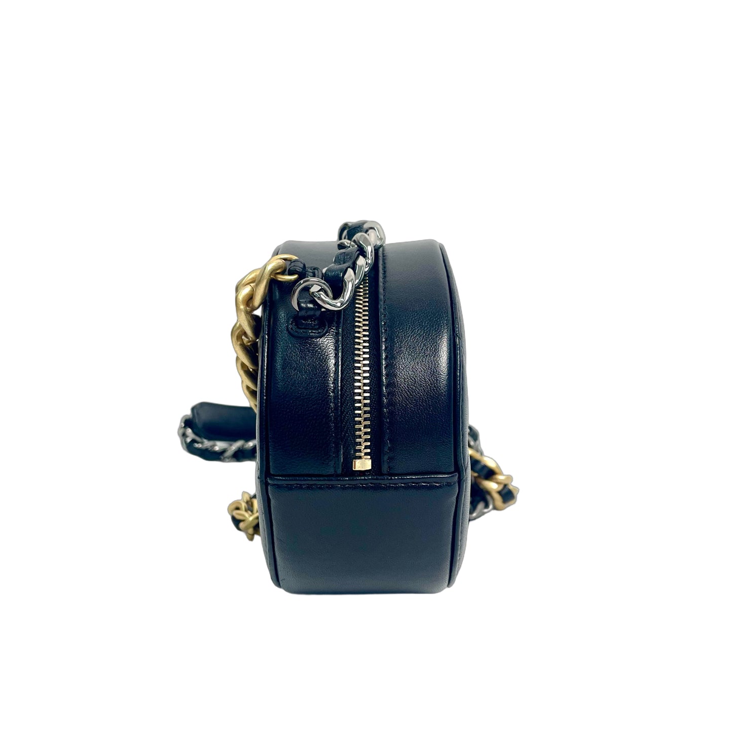 Chanel 19 Round Clutch with Chain in Lambskin & Gold-Tone Metal