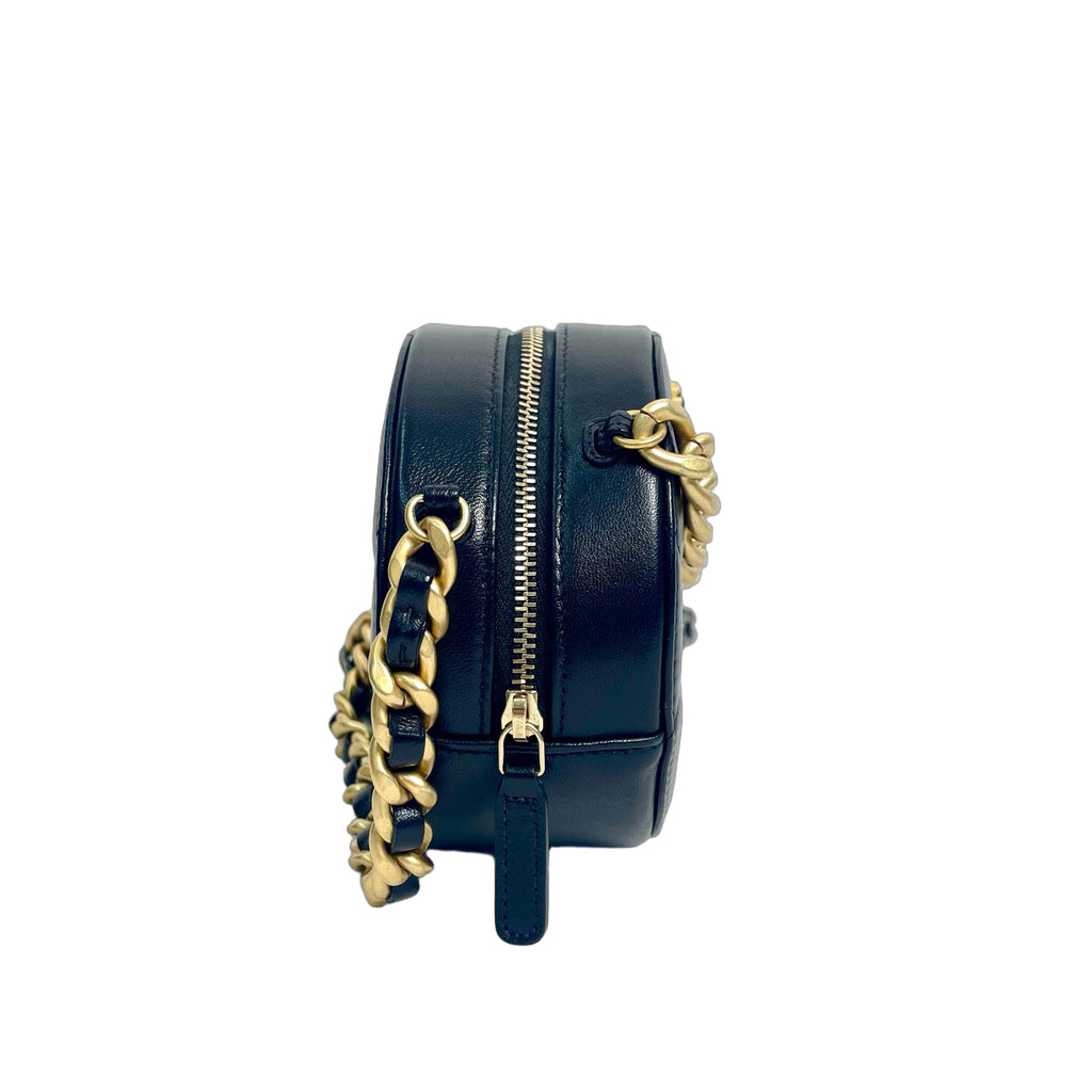 Chanel 19 Round Clutch with Chain in Lambskin & Gold-Tone Metal