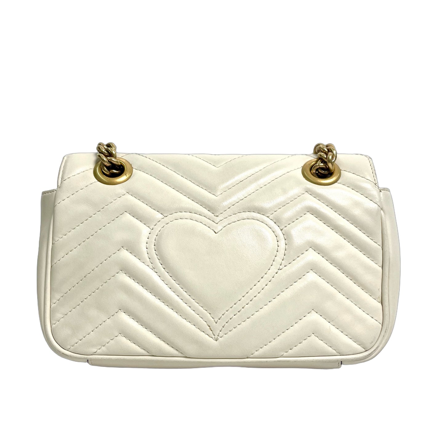 Gucci GG Marmont Matelassé Mini Bag in White Leather
