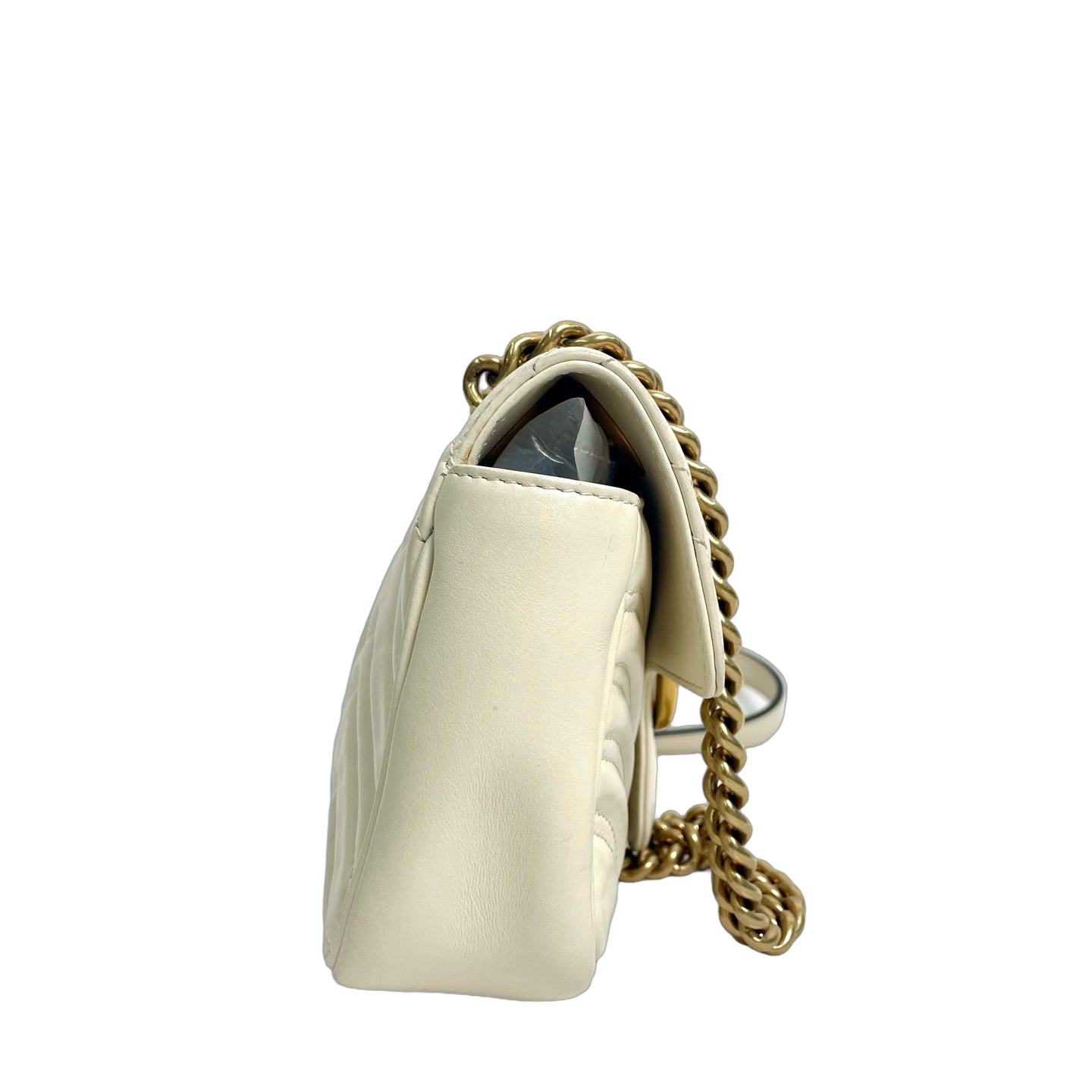 Gucci GG Marmont Matelassé Mini Bag in White Leather
