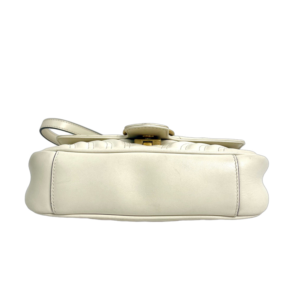 Gucci GG Marmont Matelassé Mini Bag in White Leather