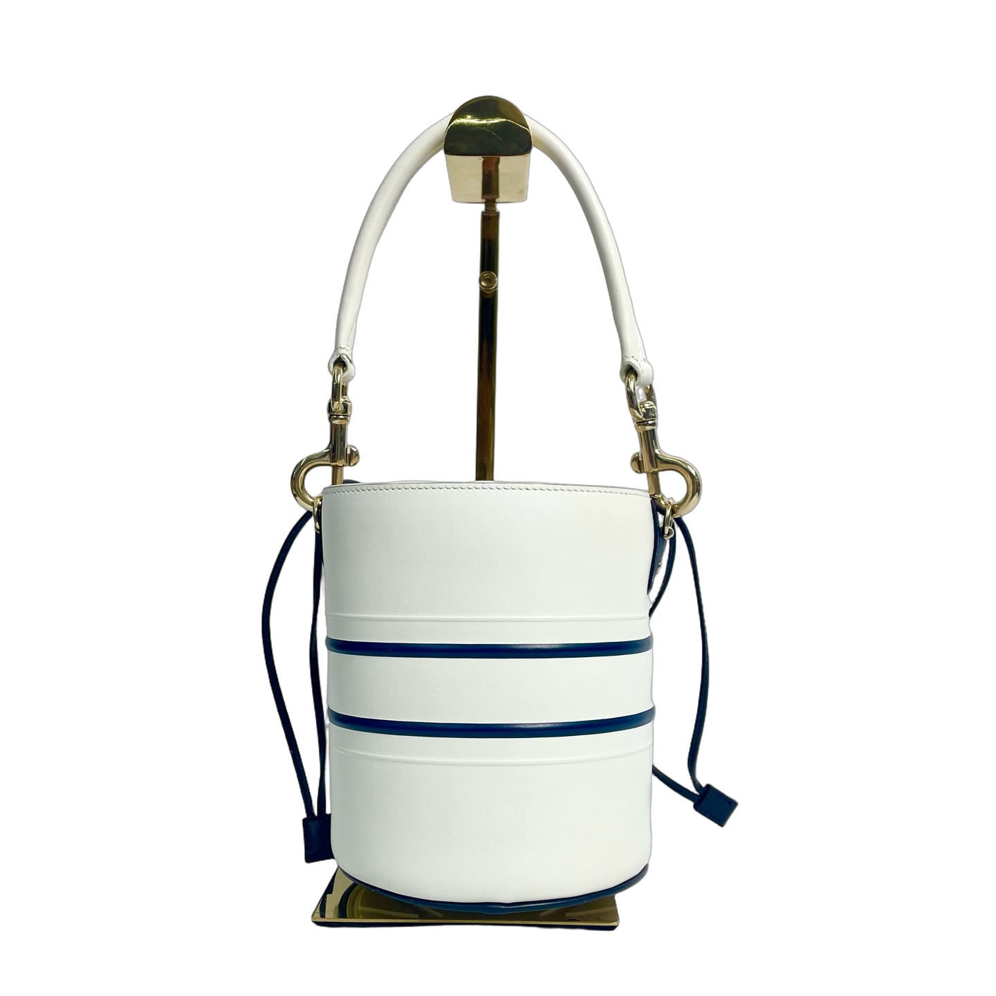 Christian Dior Vibe Small Bucket Bag in White and Blue Calfskin