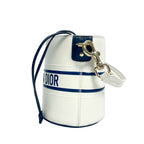 Christian Dior Vibe Small Bucket Bag in White and Blue Calfskin