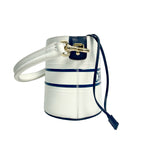 Christian Dior Vibe Small Bucket Bag in White and Blue Calfskin