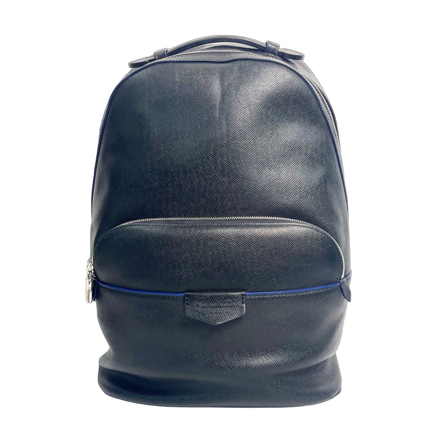 Louis Vuitton Taiga Leather Backpack in Noir with Blue Trim