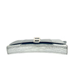 Balenciaga Hourglass Small Shoulder Bag in Metallic Croc-Embossed Calfskin