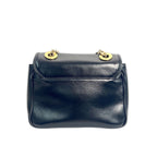Gucci Vintage Interlocking G Marina Chain Shoulder Bag in Black Leather