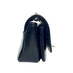 Gucci Vintage Interlocking G Marina Chain Shoulder Bag in Black Leather