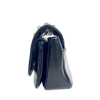 Gucci Vintage Interlocking G Marina Chain Shoulder Bag in Black Leather