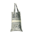 Christian Dior Medium Book Tote in Grey Toile de Jouy Reverse Embroidery