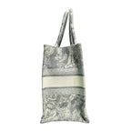 Christian Dior Medium Book Tote in Grey Toile de Jouy Reverse Embroidery