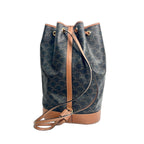 Celine Large Drawstring Bag in Triomphe Canvas with Printed Logo