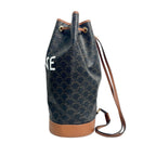 Celine Large Drawstring Bag in Triomphe Canvas with Printed Logo