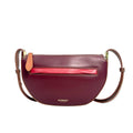 Burberry Small Olympia Leather Shoulder Bag in Burgundy