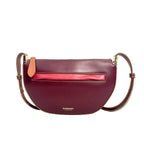Burberry Small Olympia Leather Shoulder Bag in Burgundy