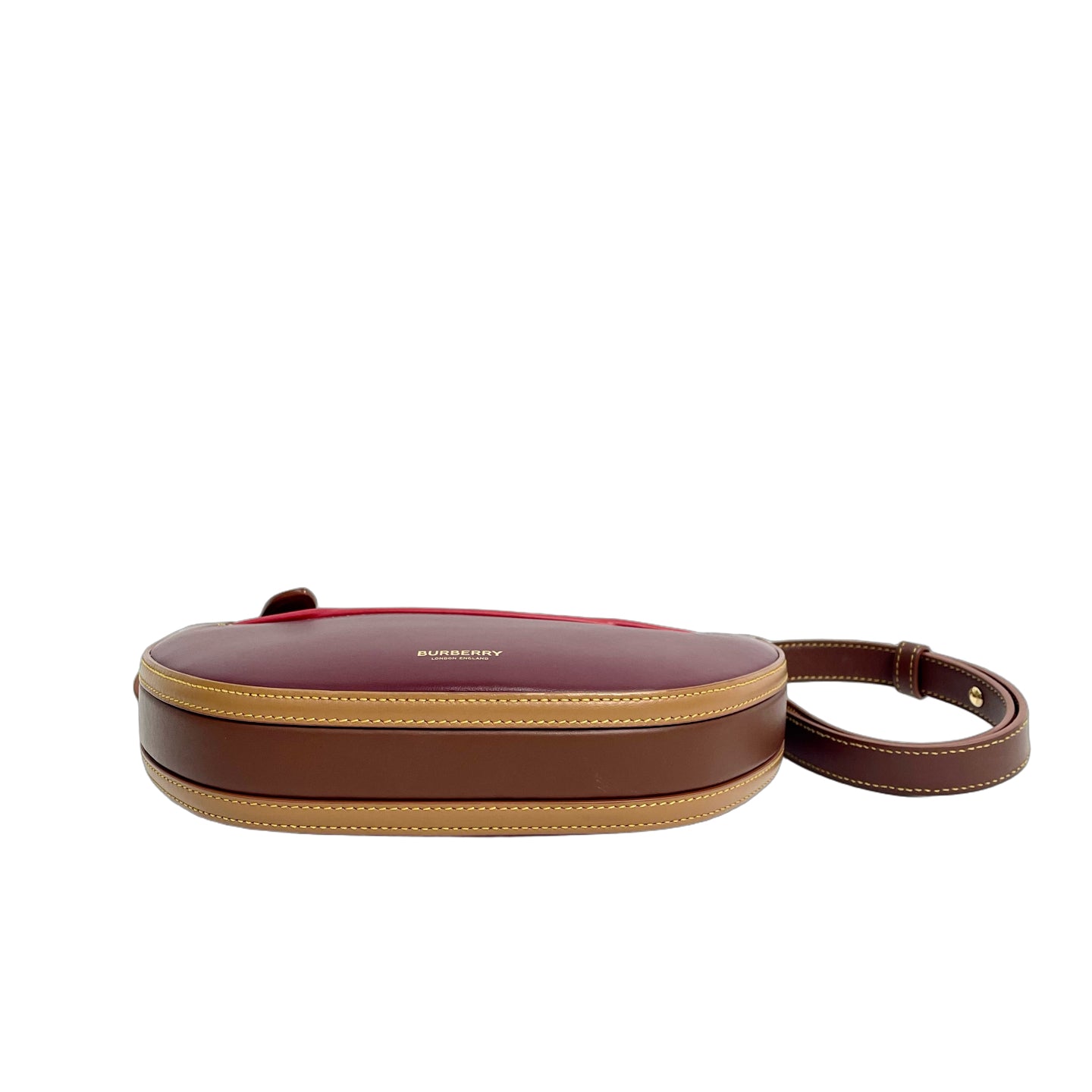 Burberry Small Olympia Leather Shoulder Bag in Burgundy