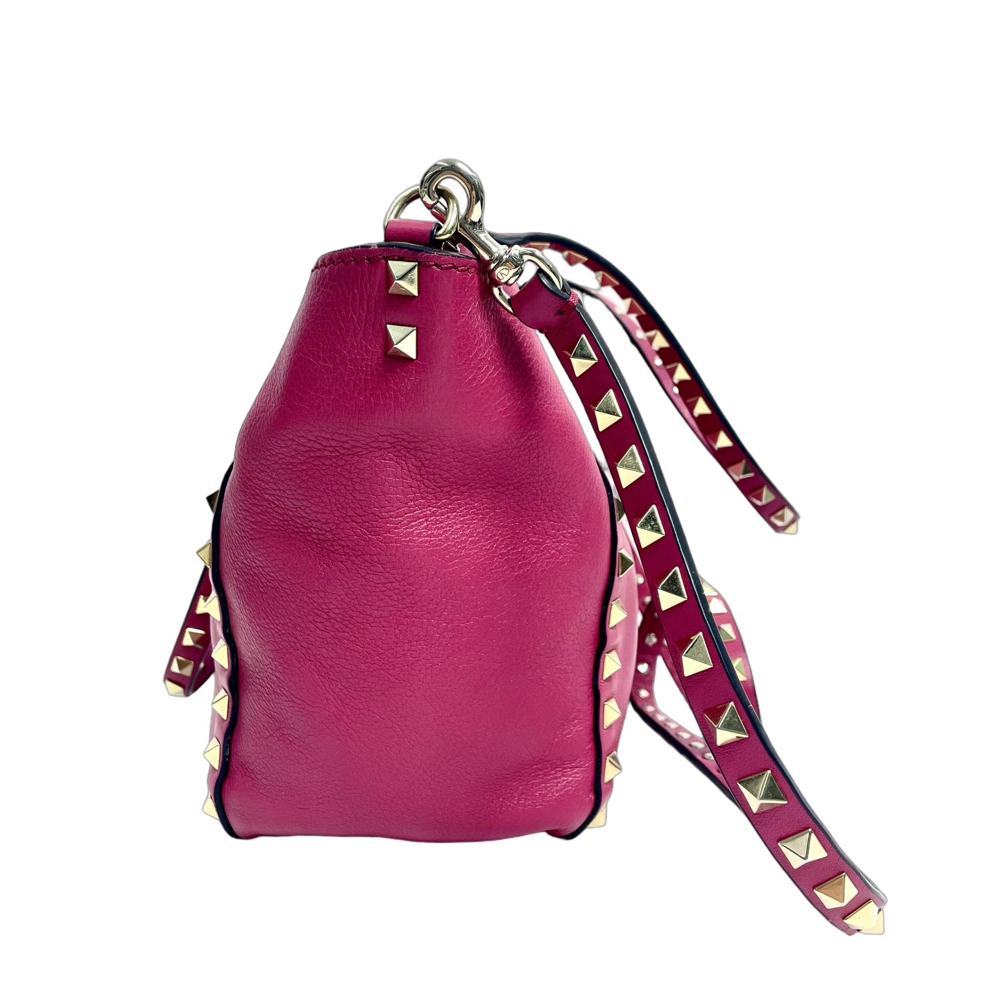 Valentino Garavani Rockstud Medium Leather Tote Bag in Fuchsia