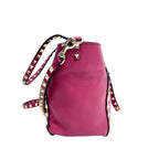 Valentino Garavani Rockstud Medium Leather Tote Bag in Fuchsia