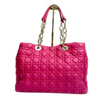 Christian Dior Cannage Lambskin Soft Tote Bag in Fuchsia
