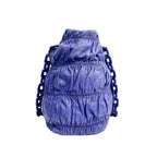 Prada Gaufre Ruched Leather Tote Bag with Chain Strap in Royal Blue