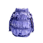 Prada Gaufre Ruched Leather Tote Bag with Chain Strap in Royal Blue