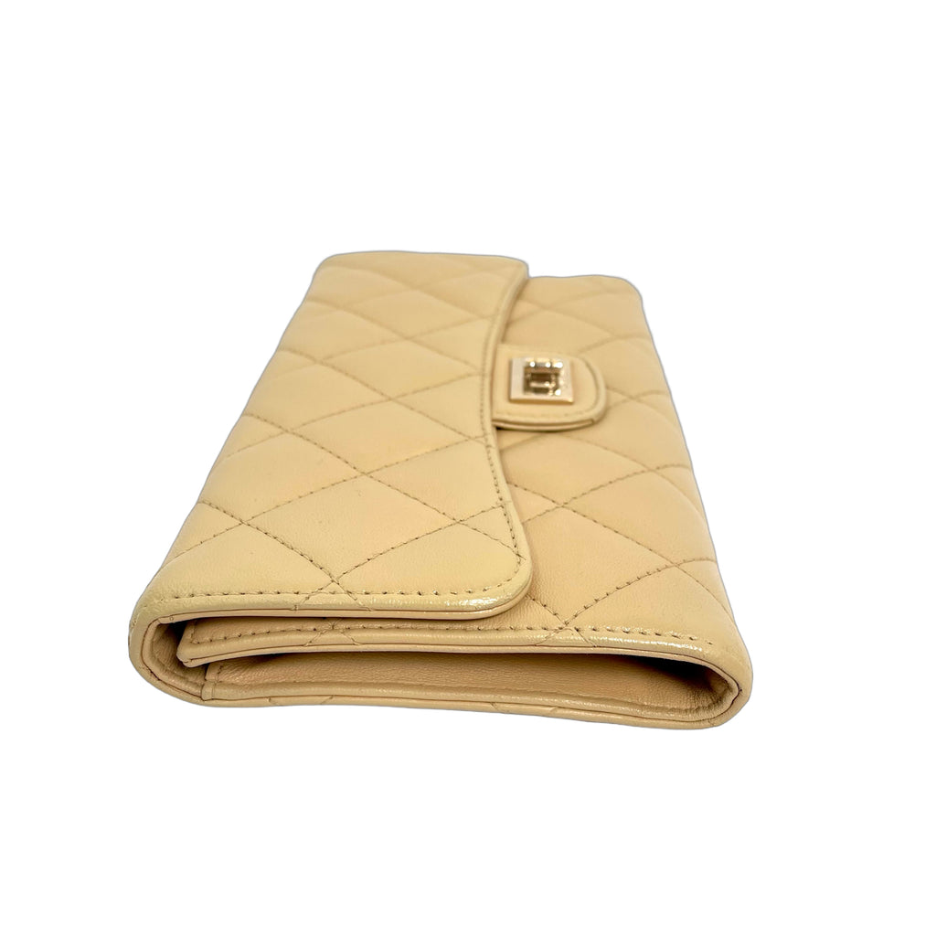 Chanel 2.55 Reissue Long Flap Wallet in Beige Quilted Leather