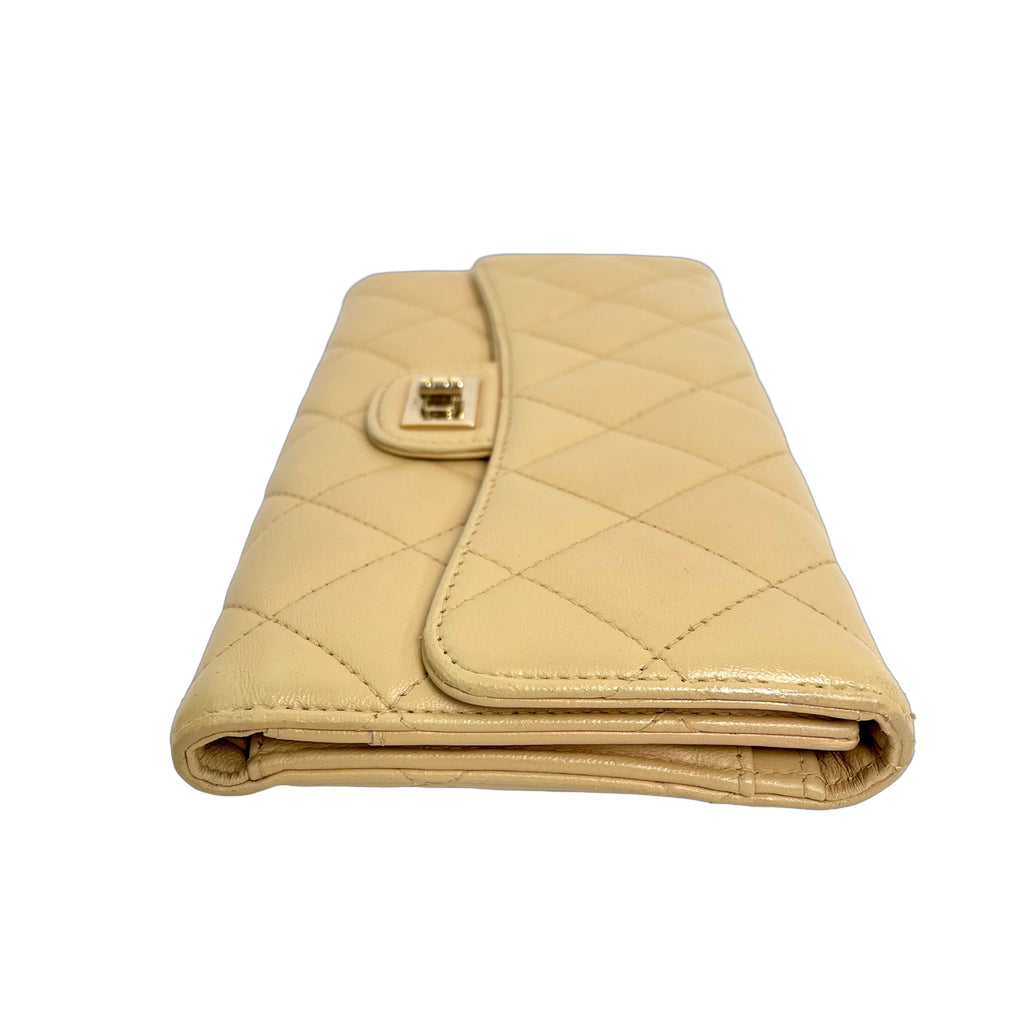 Chanel 2.55 Reissue Long Flap Wallet in Beige Quilted Leather