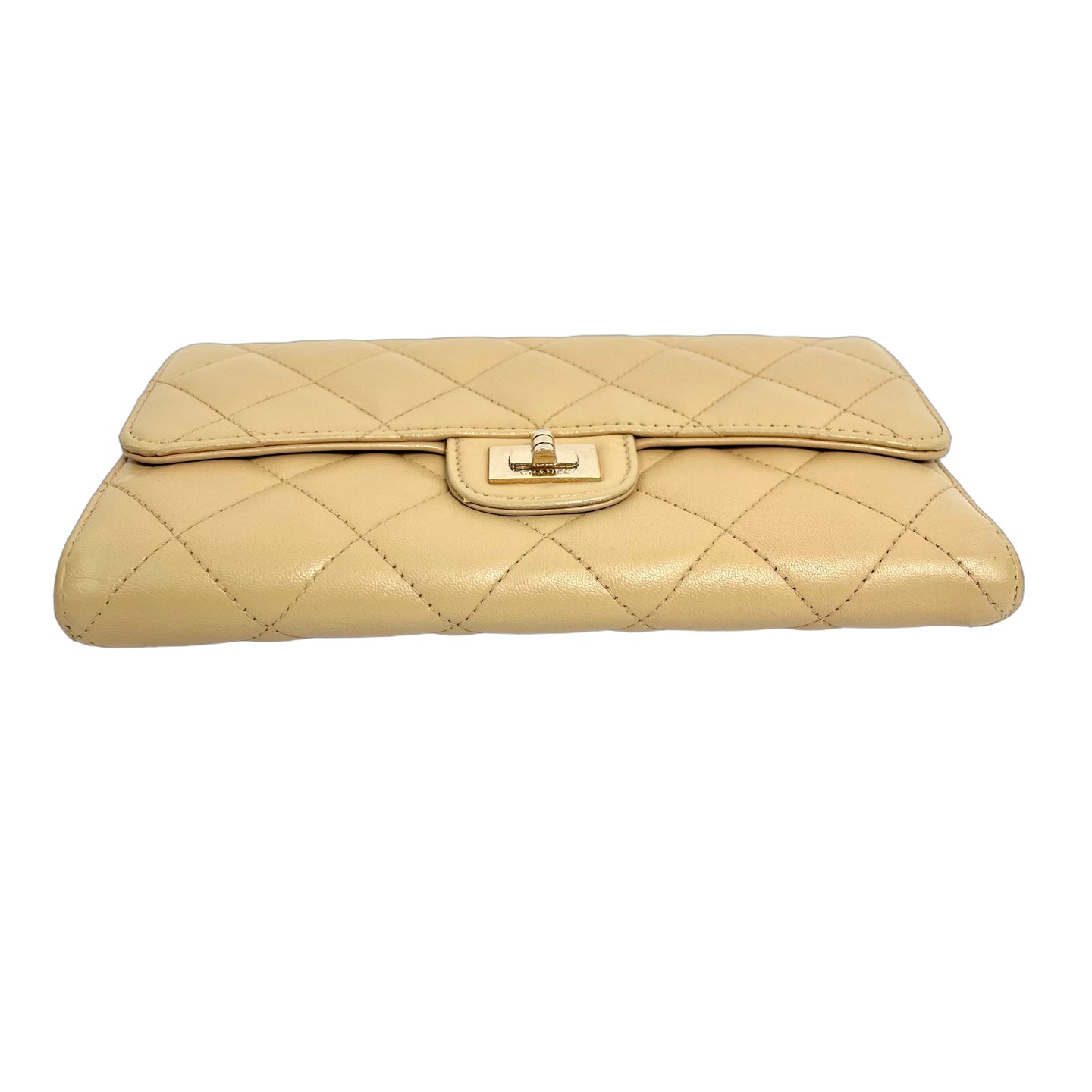 Chanel 2.55 Reissue Long Flap Wallet in Beige Quilted Leather