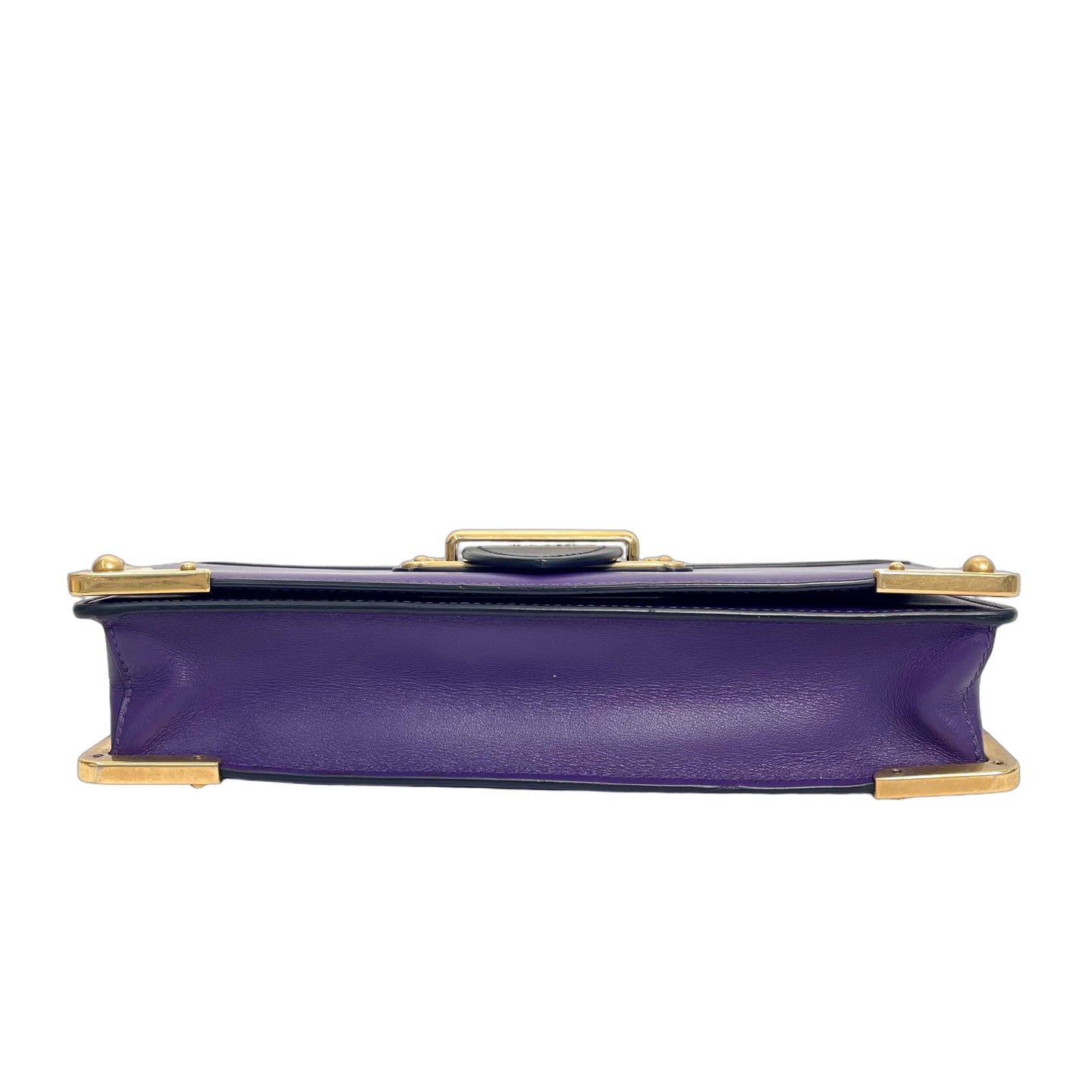 Prada Cahier Leather Chain Shoulder Bag in Purple & Black