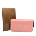 Gucci Microguccissima Leather Zip Around Wallet in Pink