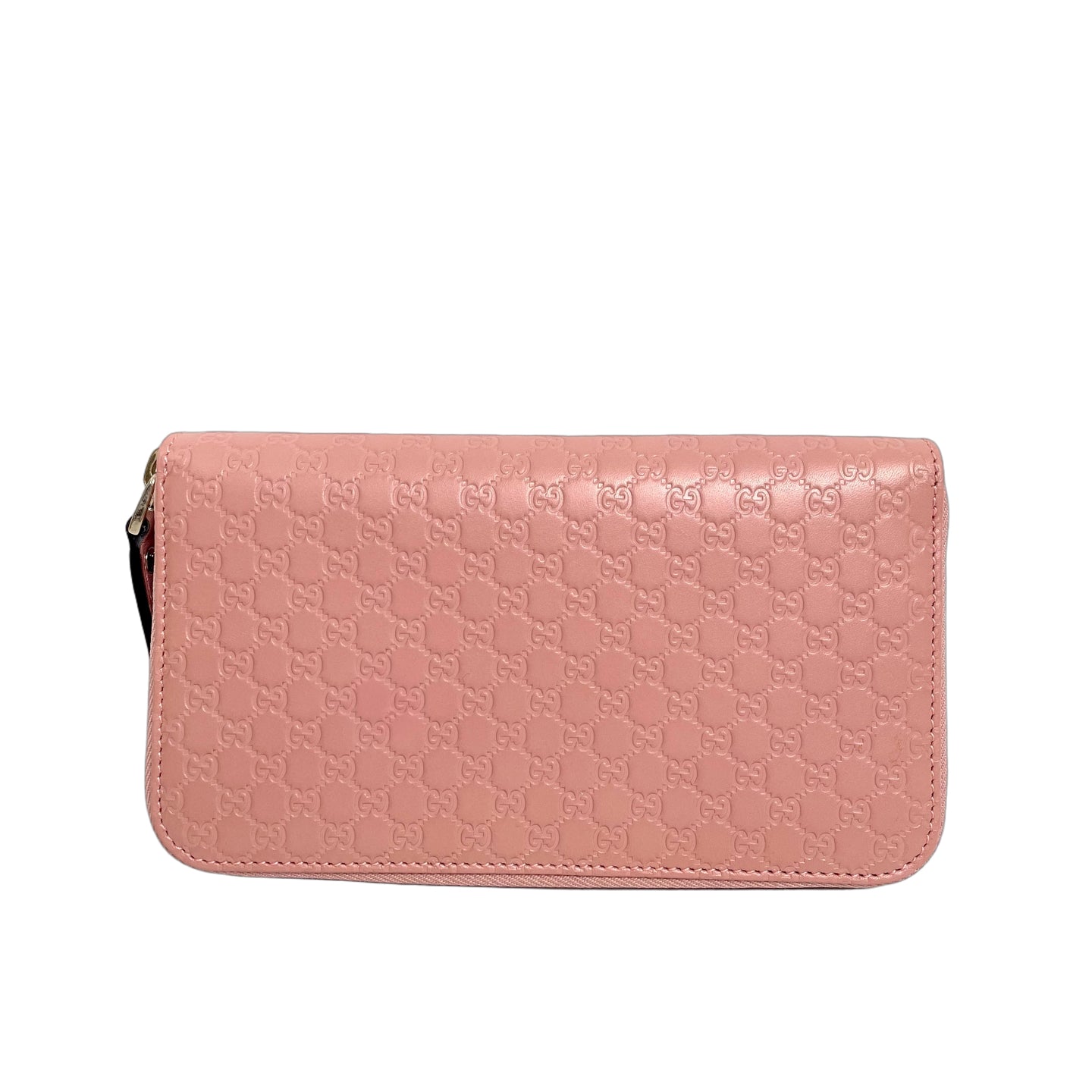 Gucci Microguccissima Leather Zip Around Wallet in Pink