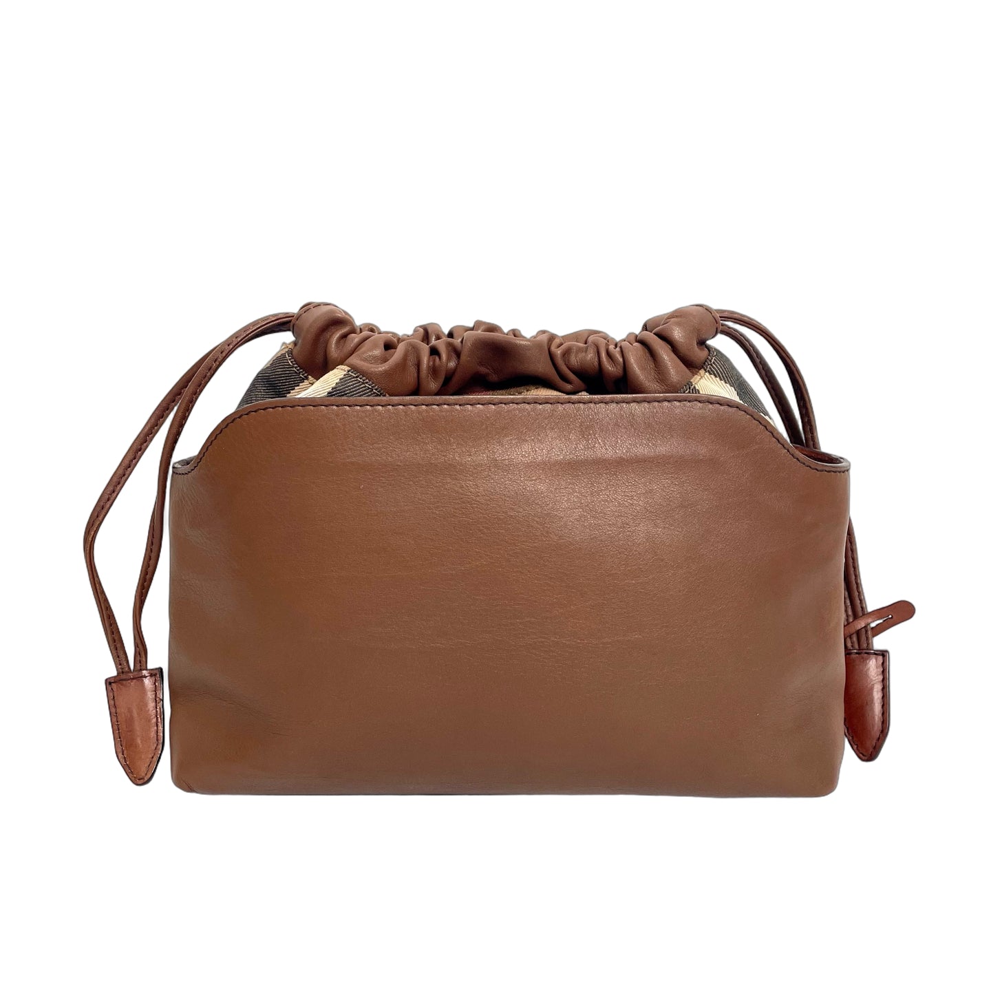 Burberry Prorsum Leather Drawstring Bag with Padlock Detail
