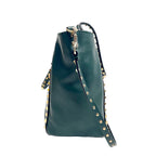 Valentino Garavani Rockstud Small Leather Tote Bag in Dark Green