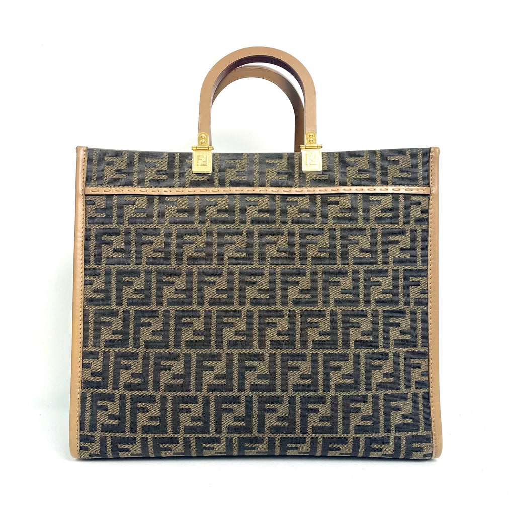 Fendi Medium Sunshine Shopper FF Motif Canvas Tote Bag