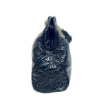 Chanel Black Crinkled Vinyl Large CC Hobo Tote Bag