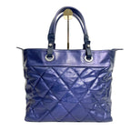 Chanel Blue Quilted Coated Canvas Paris-Biarritz Tote Bag