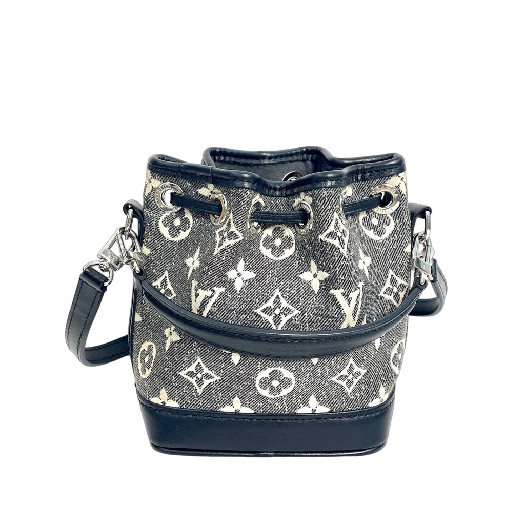 Louis Vuitton Black Monogram Denim Nano Noé Bucket Bag