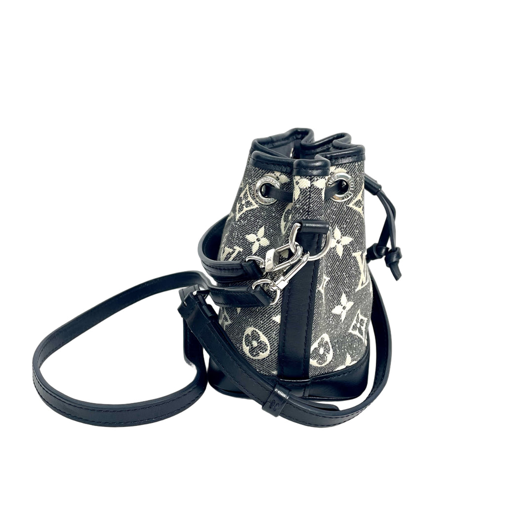 Louis Vuitton Black Monogram Denim Nano Noé Bucket Bag
