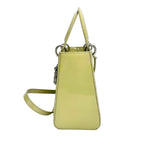 Medium Lady Dior Bag Cannage Patent Leather Pale Yellow