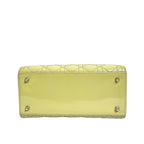 Medium Lady Dior Bag Cannage Patent Leather Pale Yellow