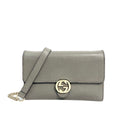 Gucci Interlocking G Dollar Calf Chain Wallet Grey