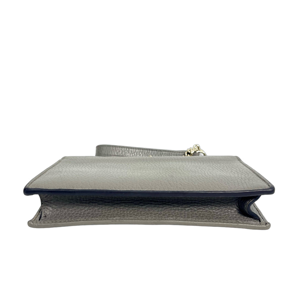 Gucci Interlocking G Dollar Calf Chain Wallet Grey